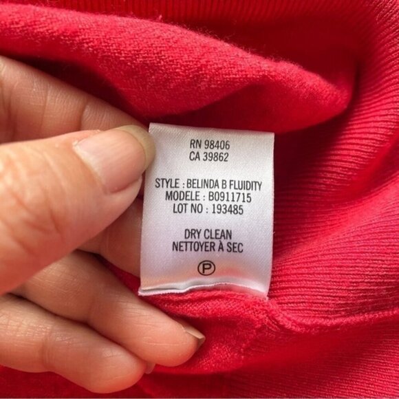 Theory Coral Pink Wool Silk Belinda B Fluidity Crew Neck Long Sleeve Knit - S - Picture 8 of 12